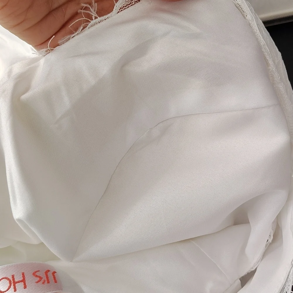 JJs House White V-neck Lace Midi Length Lace Overlay Sleeveless Wedding Dress - Picture 8 of 9